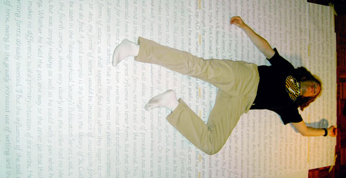 Dan Lying on His Wall Hanging