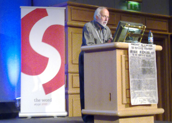 James Mosley at ATypI 2010, Dublin. Photo by Catherine Dixon.