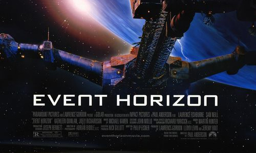 Close-up on the title, Event Horizon movie poster