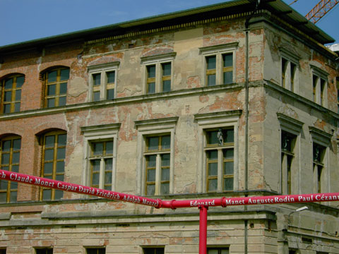 Dieser Schriftzug war auf der Museumsinsel zu sehen.