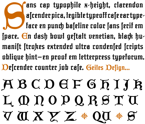 Basic Text Setting for the Iganz Lombard Caps Font.