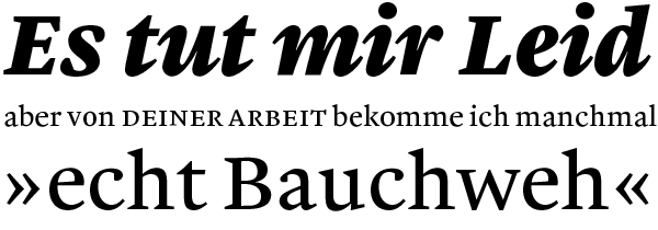 Malabar, a typeface family for extensive texts.
