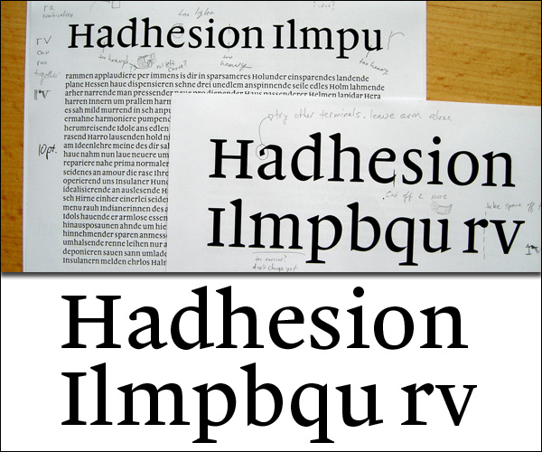 Malabar: first tests vs. the final font.