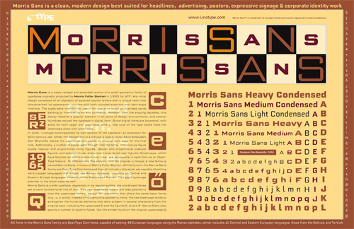 Morris Sans display for the 2007 SoTA Type Gallery at TypeCon, Seattle.