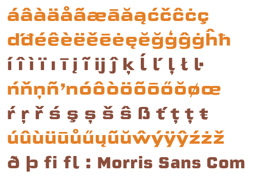 Some glyphs from Linotype's Com character set
