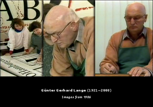 Günter Gerhard Lange (1921–2008). Images from 1986.