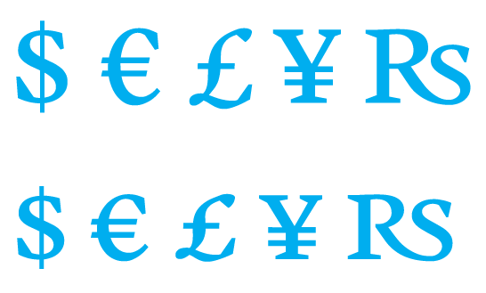 Martel’s proportional currency symbols