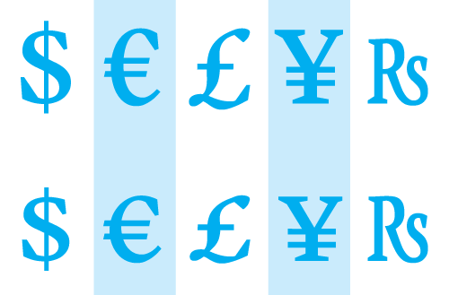 Martel's tabular currency symbols