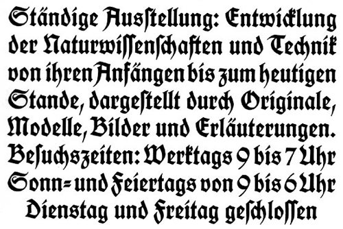 Sample text in the deutsche Schrift