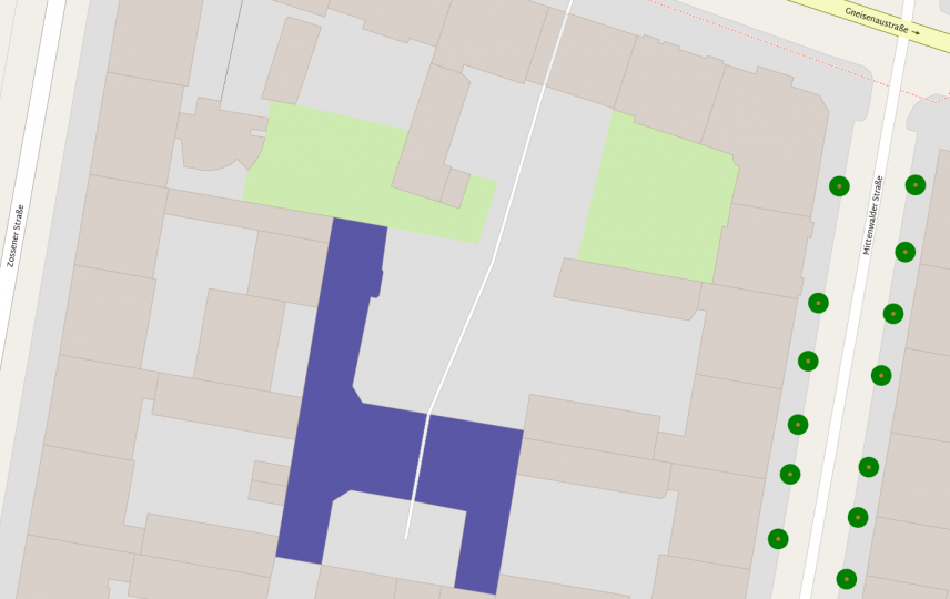 Location of the Emil Gursch/H. Berthold AG factory at Gneisenau 27