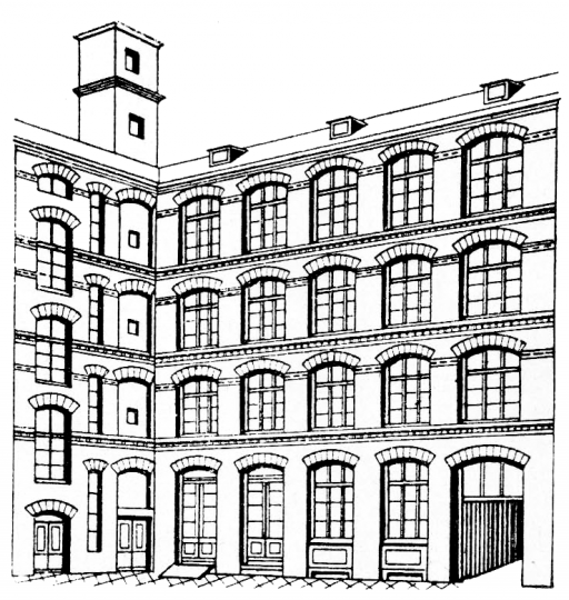 Illustrated view of the factory building