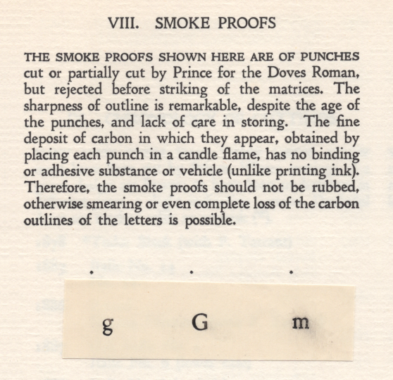 Edward Prince’s smoke proofs for the Doves Roman