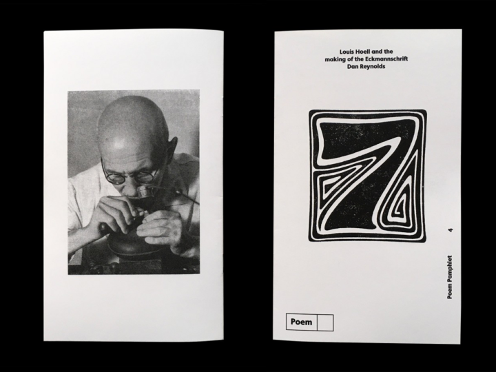 Back and Front Cover of Poem pamphlet 4: Louis Hoell and the making of the Eckmannschrift