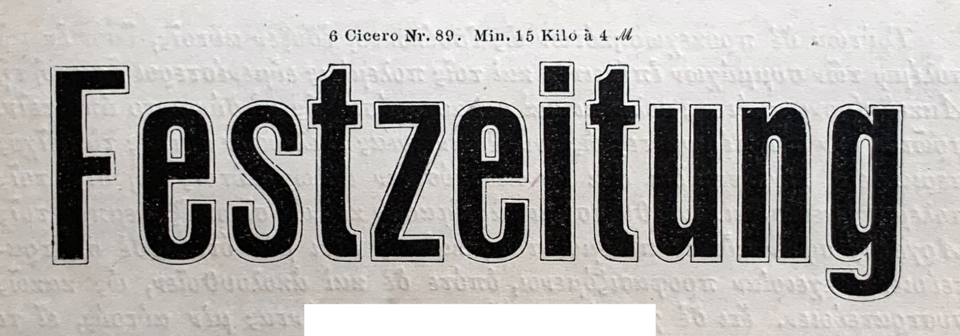 C. Kloberg’s 6 Cicero No. 89, with the text Festzeitung