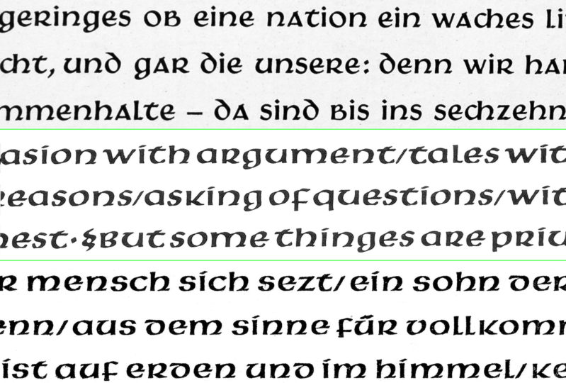 Hammerschrift, Samson and Pindar typefaces