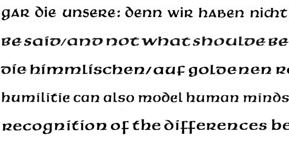 Hammerschrift, Samson, Pindar, Aurora and American Uncial