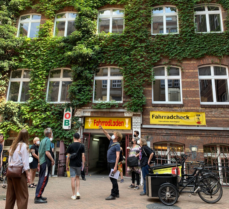 Typefoundry tour inside the Mehringhof courtyard