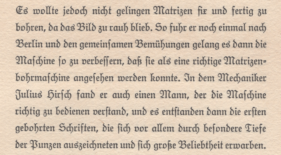 Page from: 1875–1925: Meinem Vater Jean Noé Carl Jakob Ludwig, dem Gründer der Firma Ludwig & Mayer Schriftgießerei zu Frankfurt a.M., zum 23. Dezember 1925 in Dankbarkeit gewidmet.