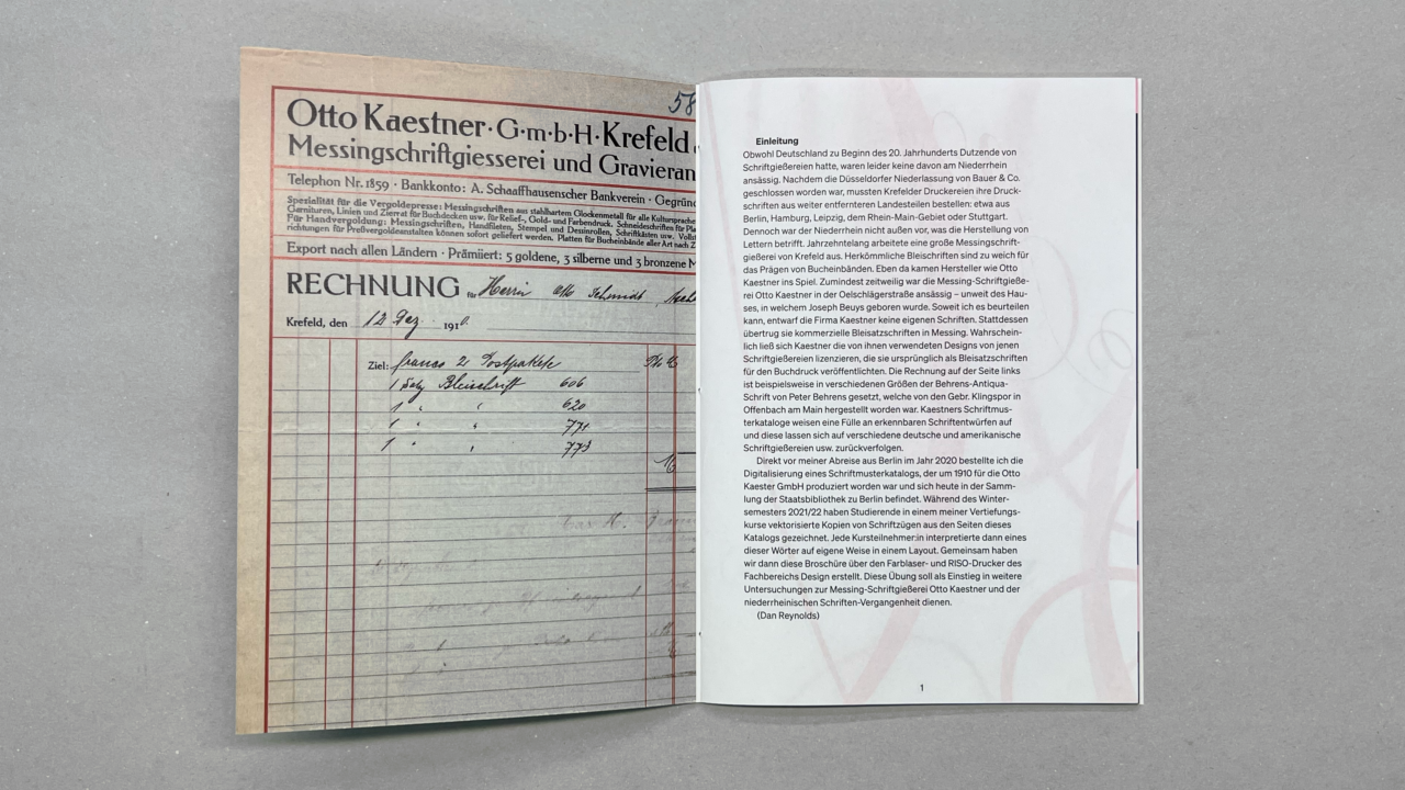 designkrefeld edition RISO printing risogravhie Otto Kaestner Krefeld Messingschriften brass type lettering Dan Reynolds