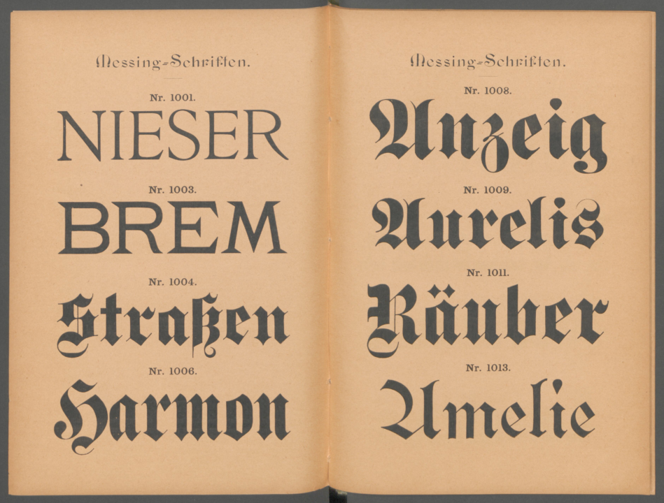 Messing-Schriften J. H. Rust & Co. Wien Vienna brass types type specimen fonts Stiftung Deutsches Technik­museum Berlin, Historisches Archiv III.2-24194