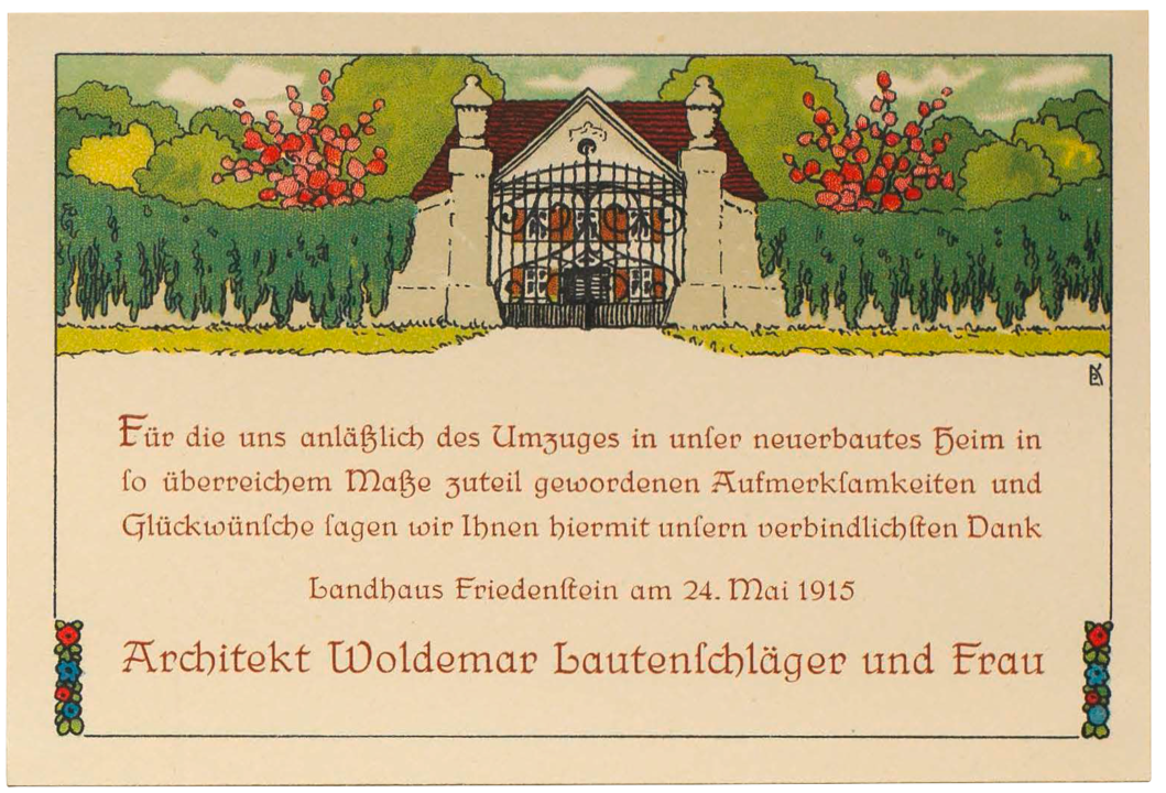 Speculative design for a change of address card, designed by the Julius Klinkhardt typefoundry using the Belladonna typeface from Hildegard Henning.