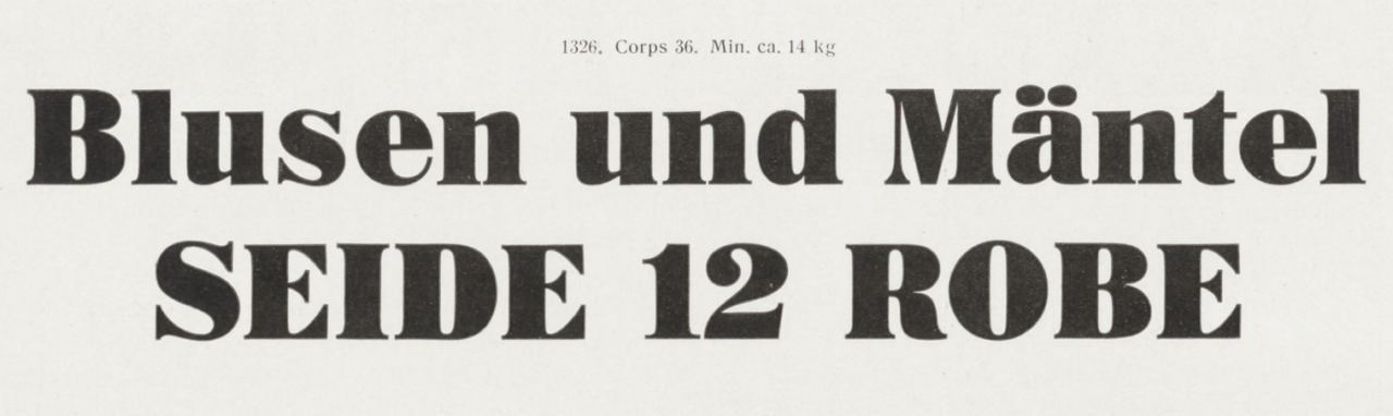 Specimen of Berthold’s Fette Antiqua typeface