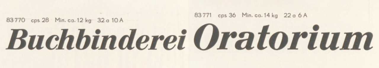 Specimen of Berthold’s Fette Augustea-Kursiv typeface.