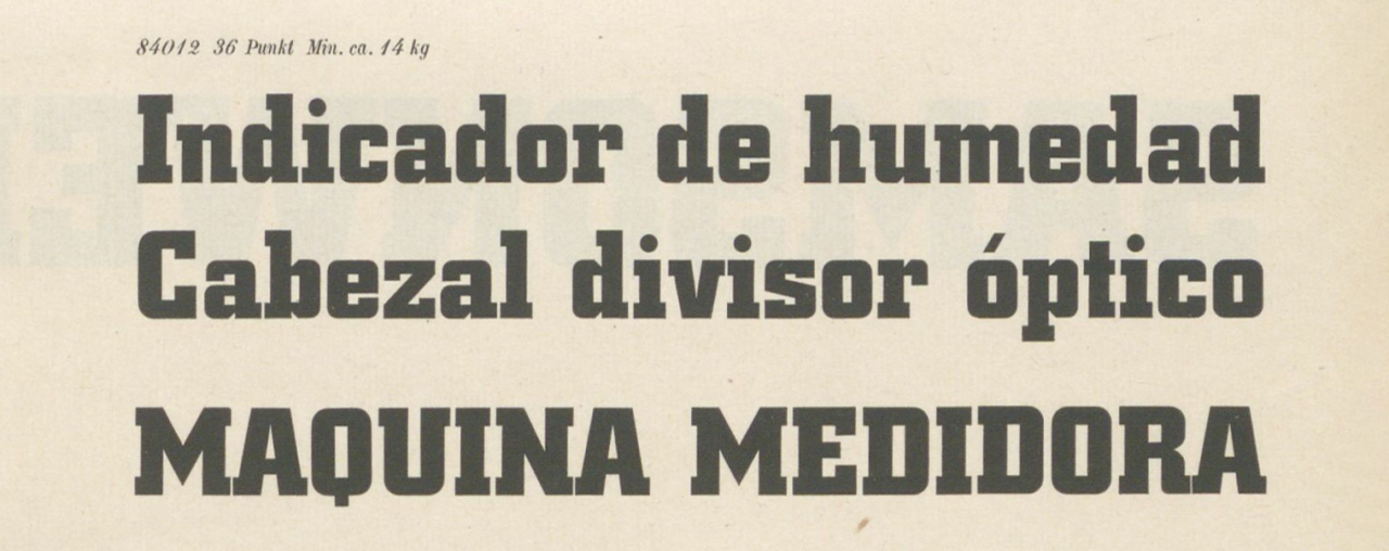 Specimen of Berthold’s Fette City typeface, designed by Georg Trump.