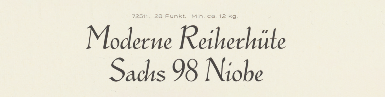 Specimen of Berthold’s Recta-Kursiv typeface.