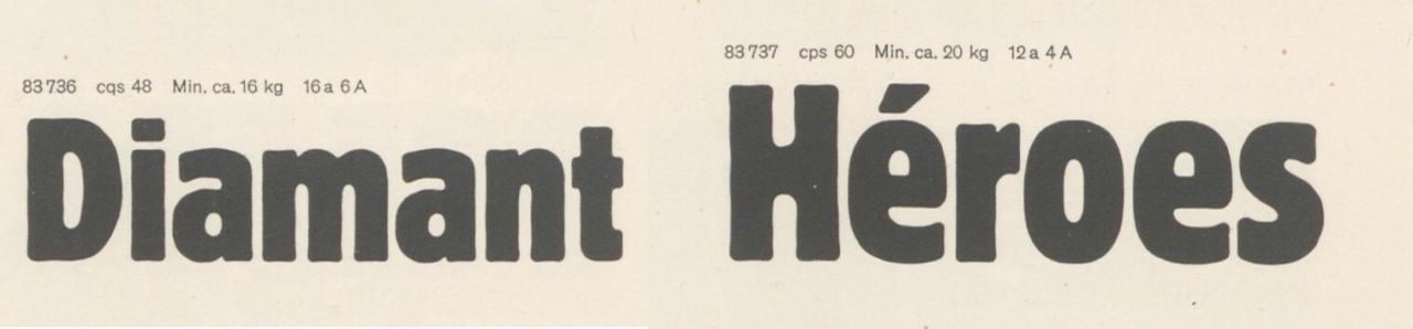 Specimen of Berthold’s Schmale Block typeface.