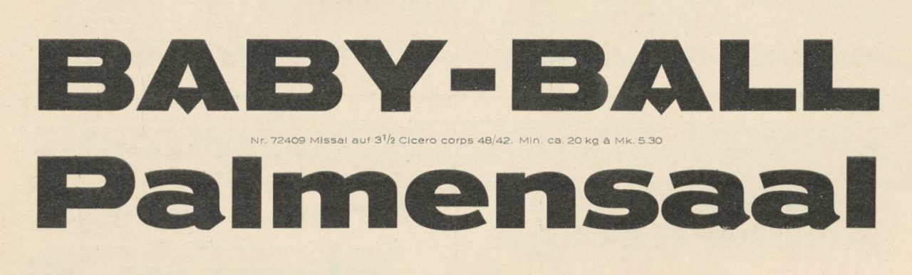 Specimen of Berthold’s Industria typeface, designed by Hermann Zehnpfundt.